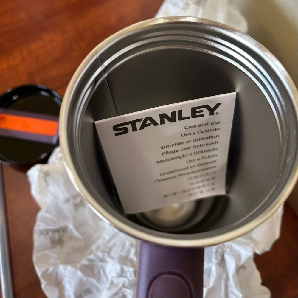 Stanley Purple Tumbler with Lid NIB - Picture 3 of 3
